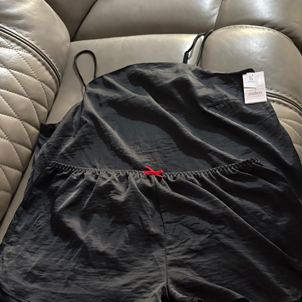 Auden Black Chemise with Red Accent